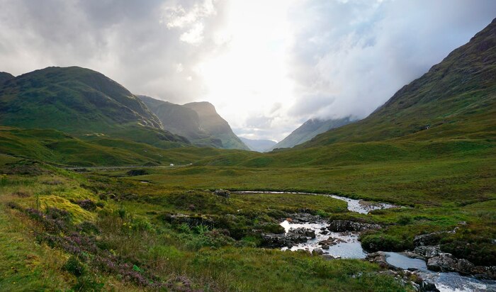 Natural landscape of highlands in scotland
