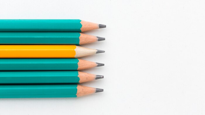 Top view pencil collection