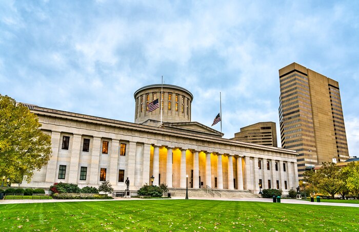 The ohio statehouse, the state capitol building and seat of government for the u.s. state of ohio. columbus, the united states